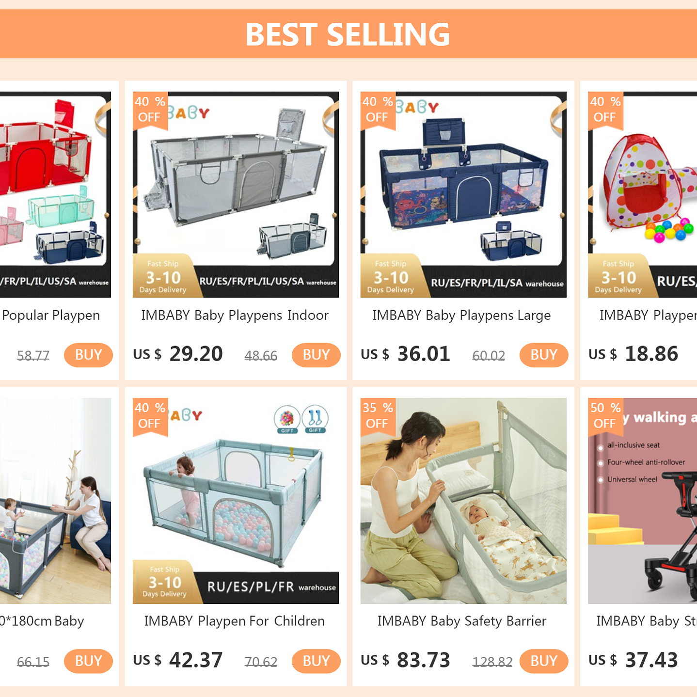 Parque Infantil IMBABY Gris Claro con Valla y Caja de Bolas 18