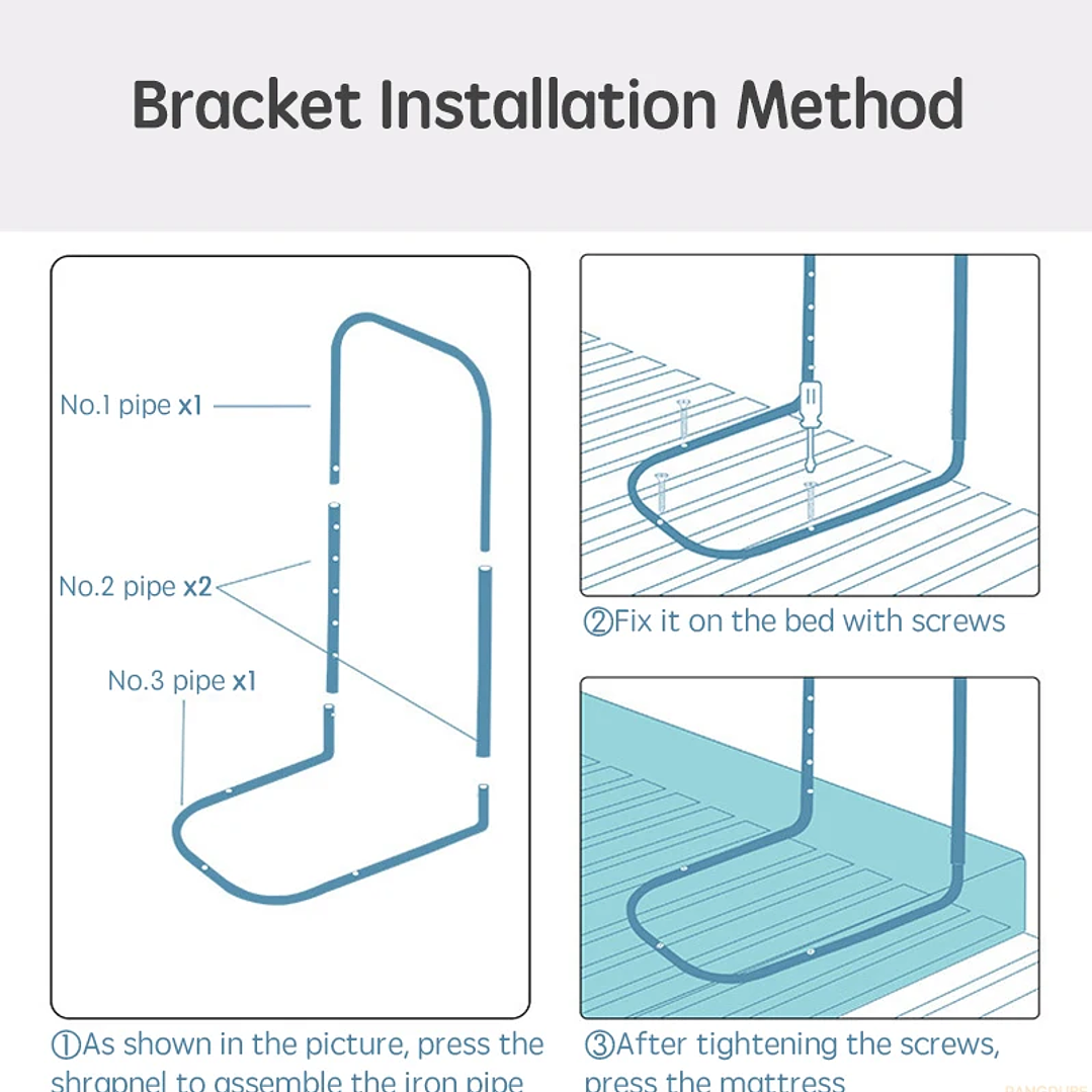 Barrera de Cama Infantil PANGDUBE 47cm Seguridad Bebé 6