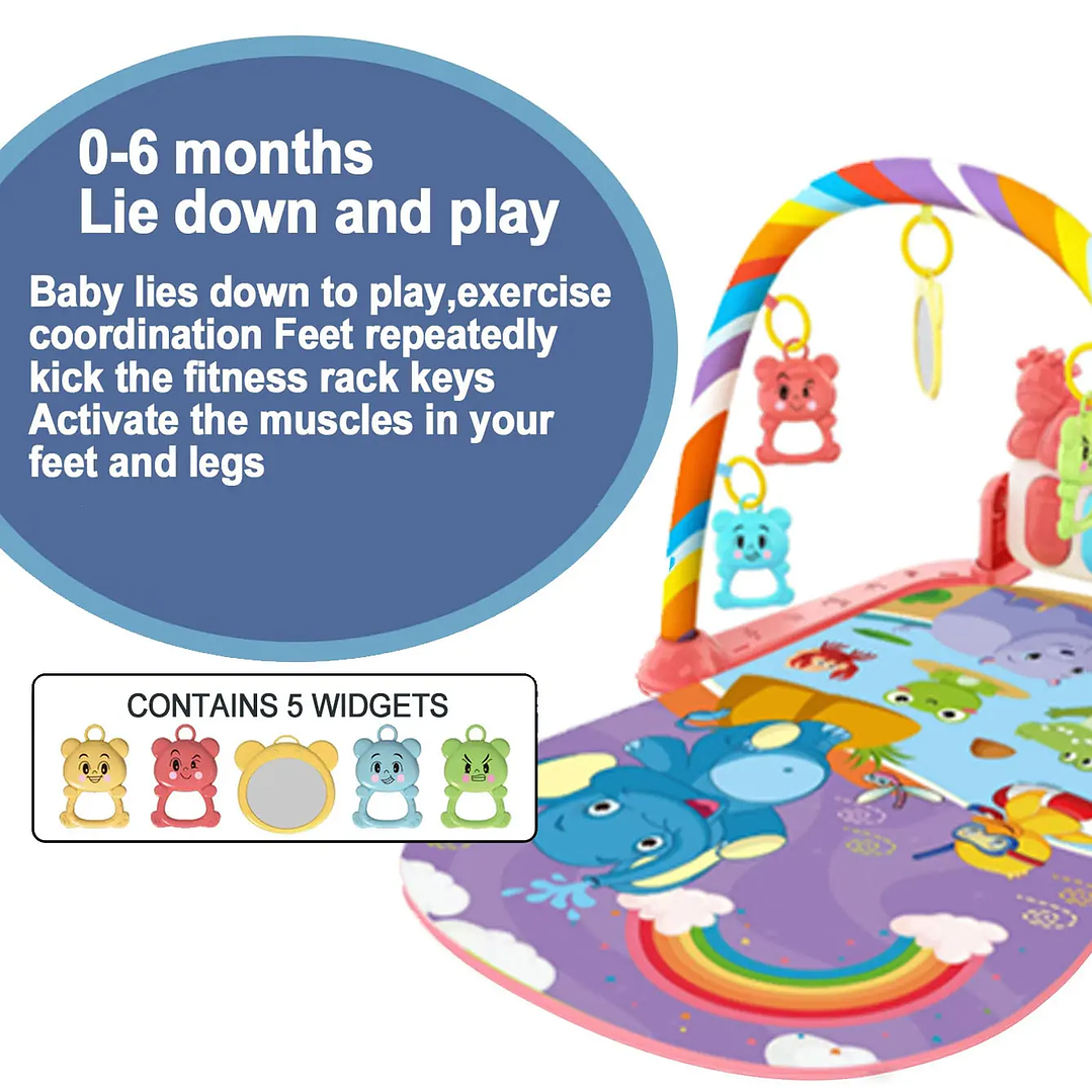 Gimnasio Musical MoShuBe para Bebé con Piano y Manta de Gateo 20