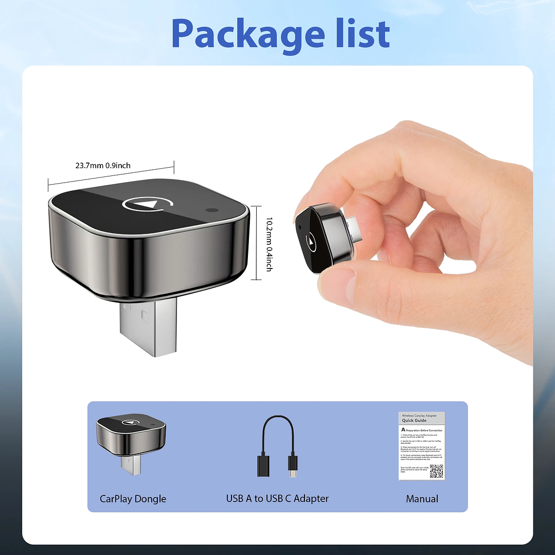 Adaptador CarPlay Inalámbrico Pionray 2 en 1 USB-C Android Auto 6