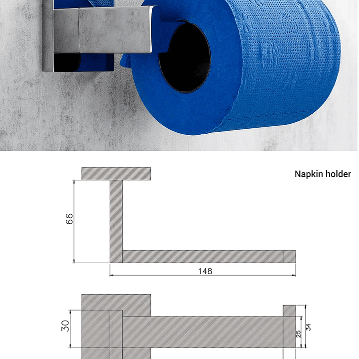 Set de Accesorios de Baño Bagnolux Acero Inoxidable 304 Cromo  2