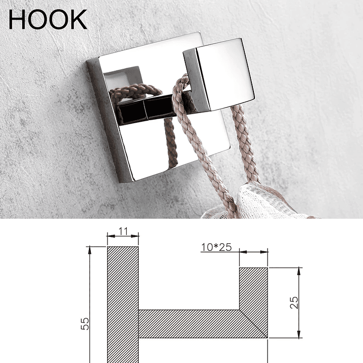 Set de Accesorios de Baño Bagnolux Acero Inoxidable 304 Cromo  5