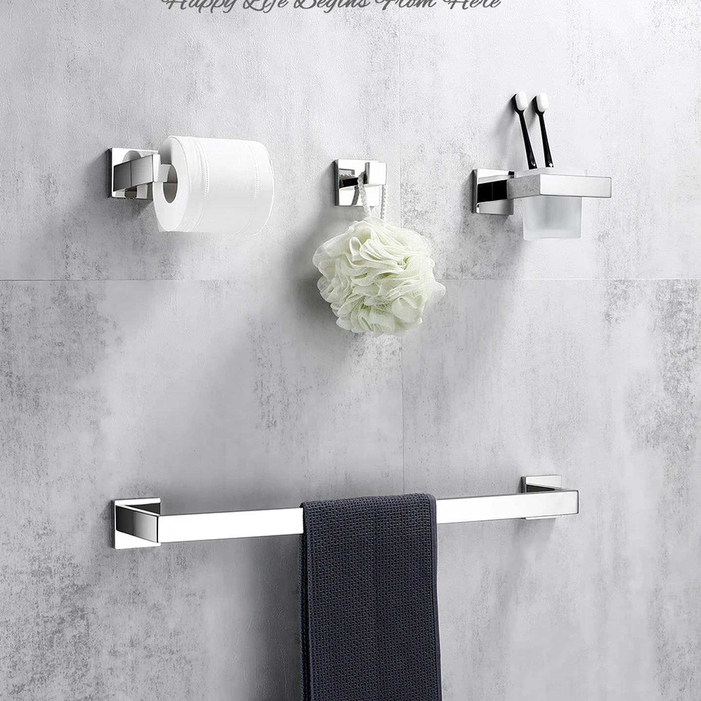 Set de Accesorios de Baño Bagnolux Acero Inoxidable 304 Cromo  30