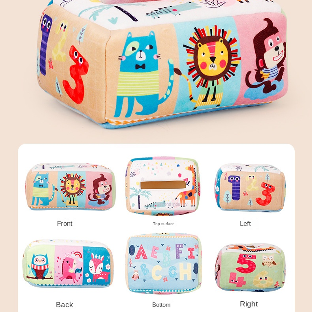 Caja de Pañuelos Montessori SMVP | Juguete Sensorial Educativo para Bebés 18