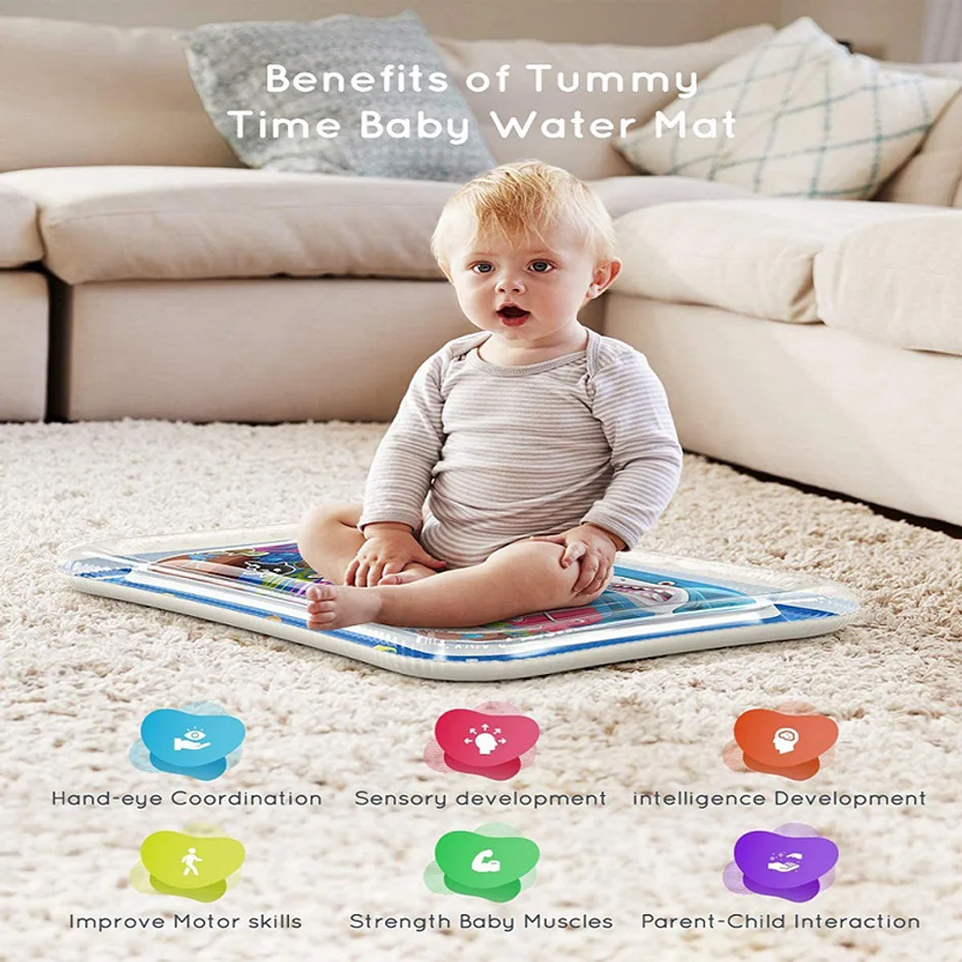 Alfombra de Agua para Bebé PVC | Juego Sensorial y Tiempo Boca Abajo 12