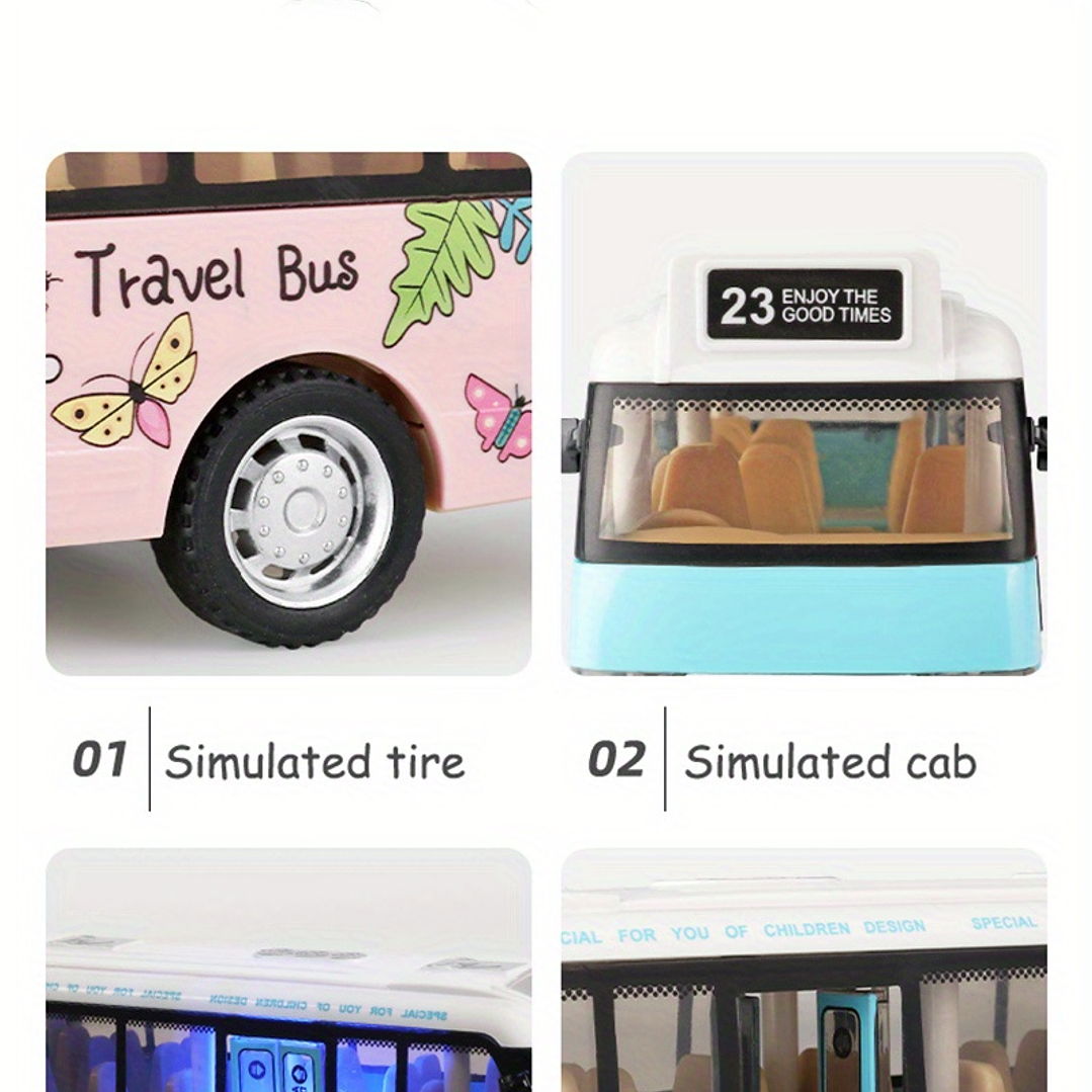 Autobús de Juguete SONGYI con Luz, Sonido y Puertas Abatibles 11
