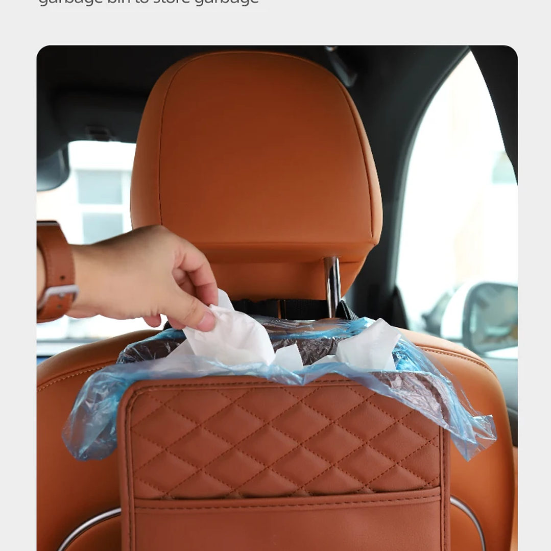 Bolsa de Almacenamiento para Asiento de Coche | Organizador de Cuero Multifuncional 15