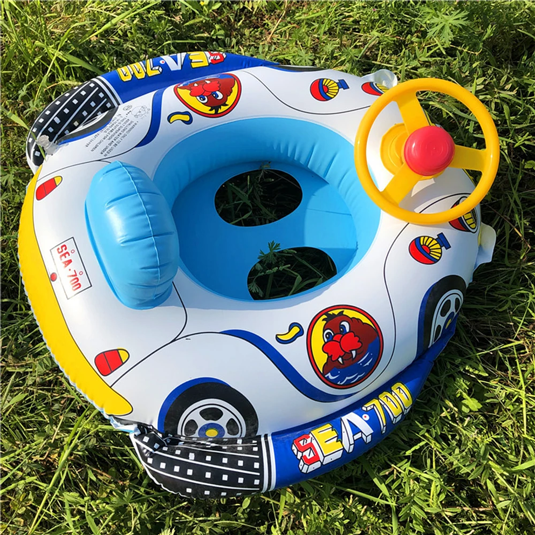 Anillo de Natación para Bebé Shunmaii | Flotador Inflable con Parasol y Volante 4