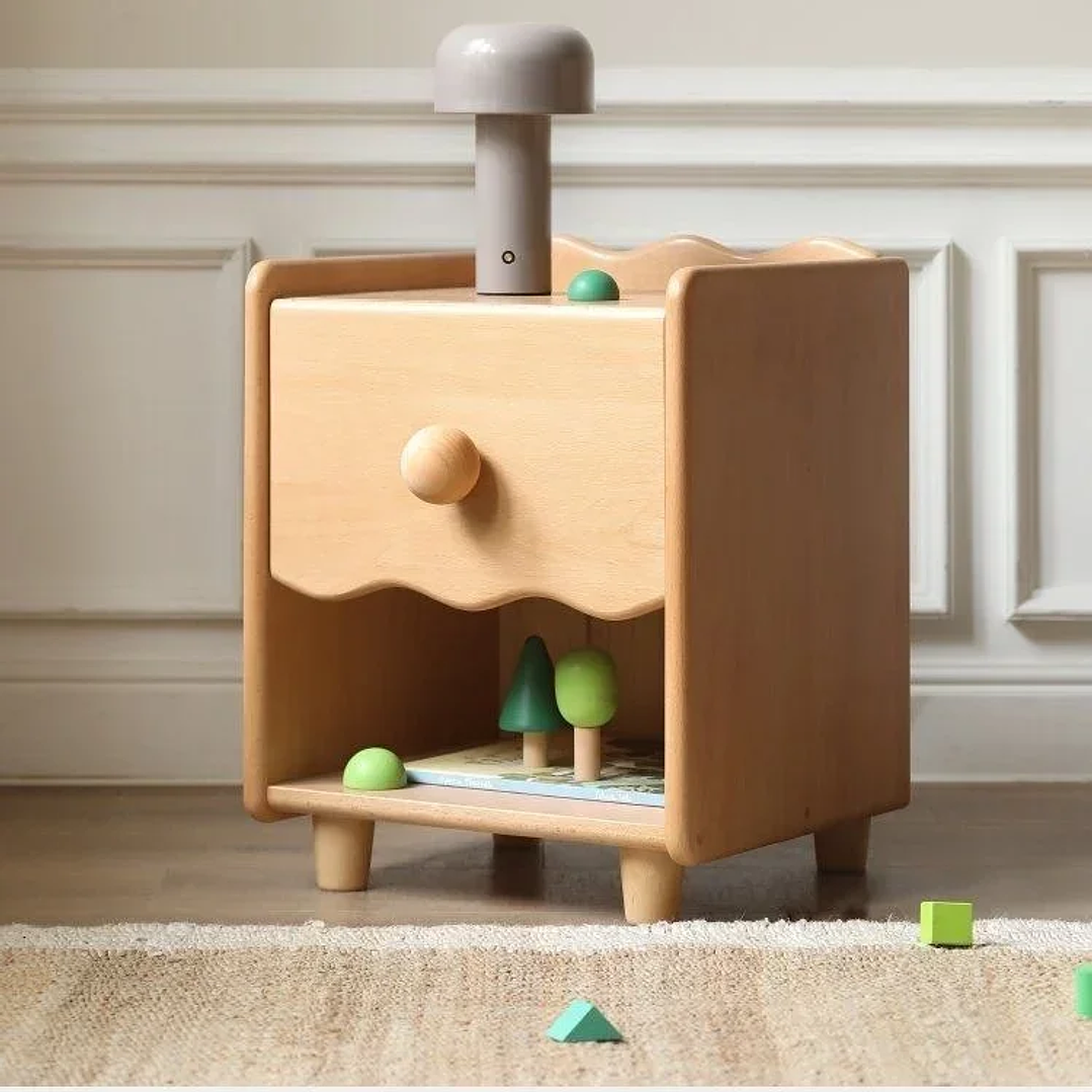 Mesita de Noche Infantil HOUYU | Diseño Minimalista en Madera de Haya 12