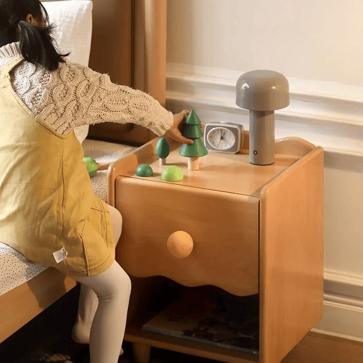 Mesita de Noche Infantil HOUYU | Diseño Minimalista en Madera de Haya 14