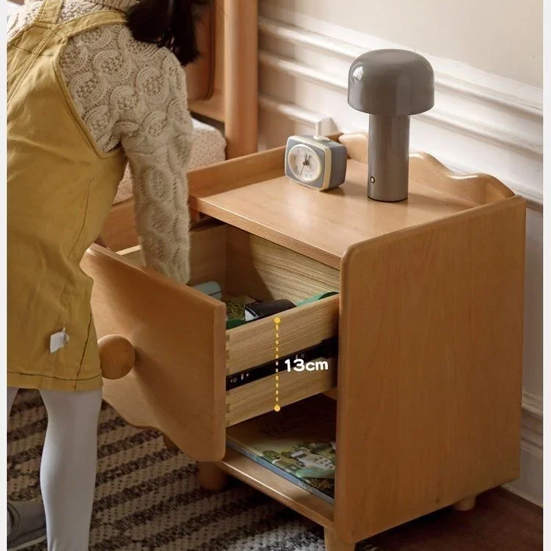 Mesita de Noche Infantil HOUYU | Diseño Minimalista en Madera de Haya 15