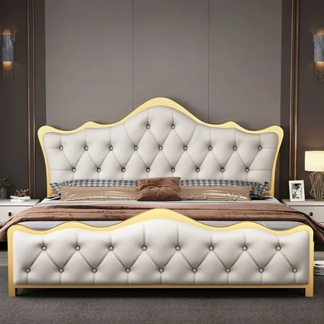 Cama Matrimonial Moderna con Cabecero de Lujo | Estilo Minimalista 200x200 cm 4