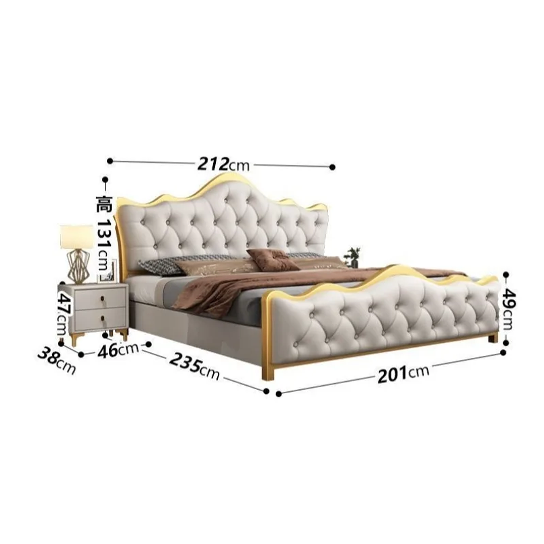 Cama Matrimonial Moderna con Cabecero de Lujo | Estilo Minimalista 200x200 cm 5