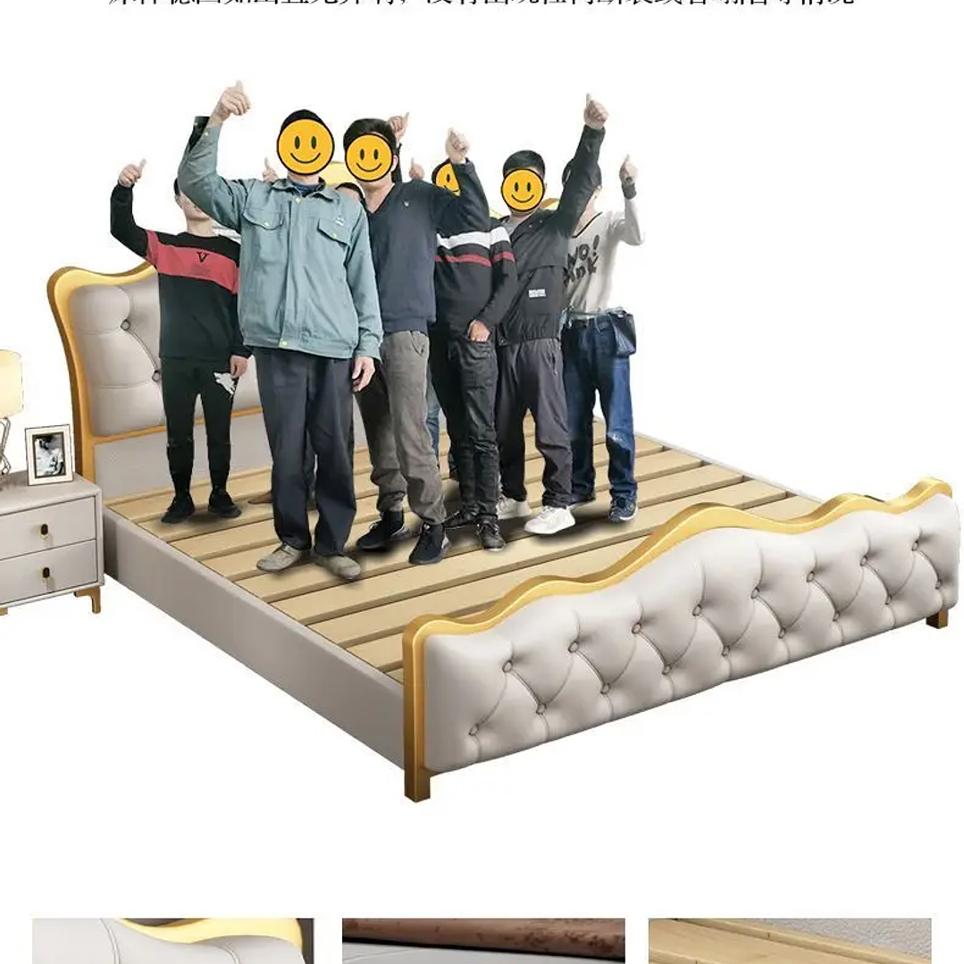 Cama Matrimonial Moderna con Cabecero de Lujo | Estilo Minimalista 200x200 cm 12