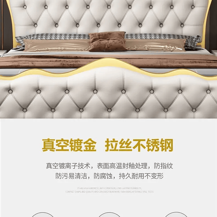 Cama Matrimonial Moderna con Cabecero de Lujo | Estilo Minimalista 200x200 cm 29