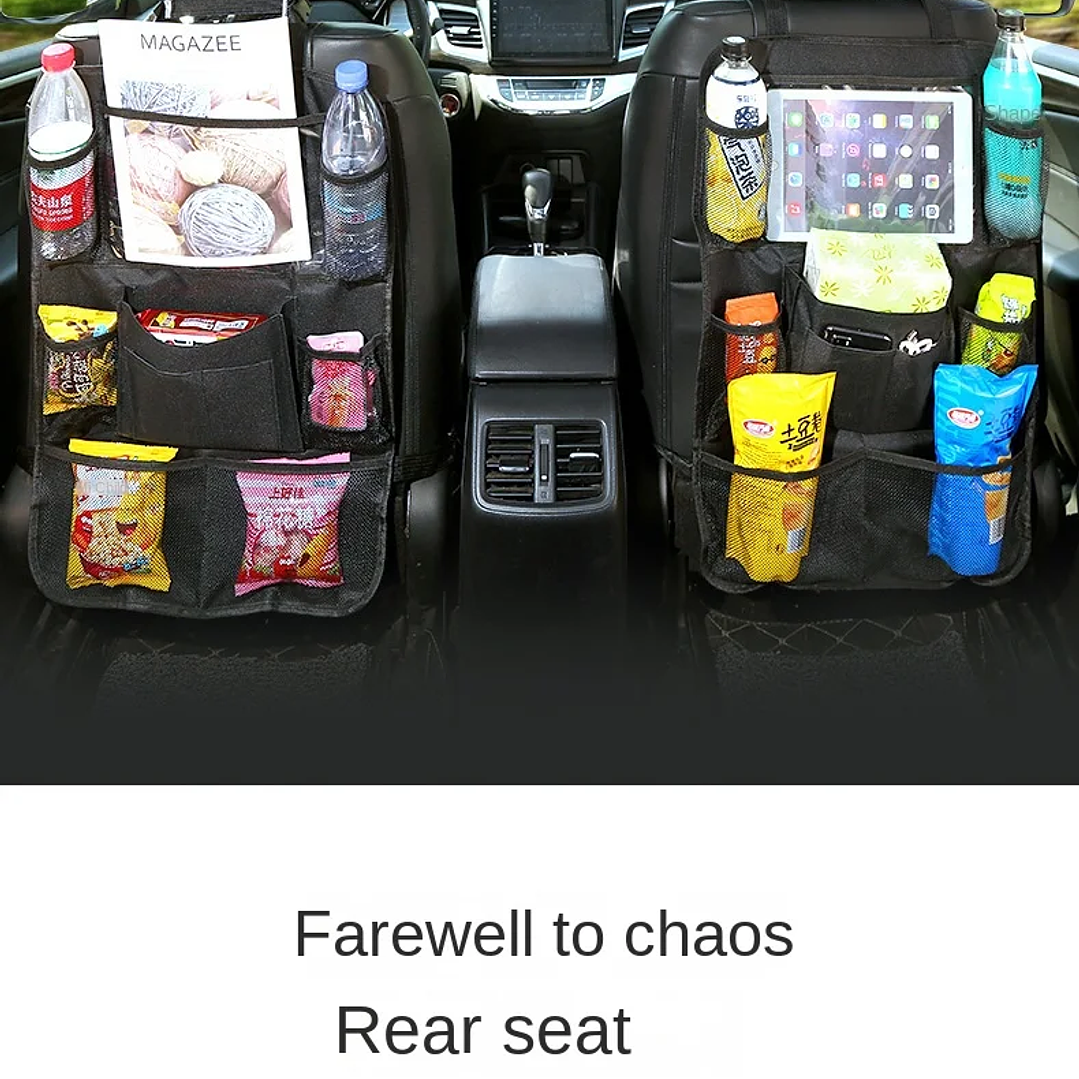 Organizador de Asiento Trasero con Soporte para Tableta | Accesorio Plegable para Coche 13