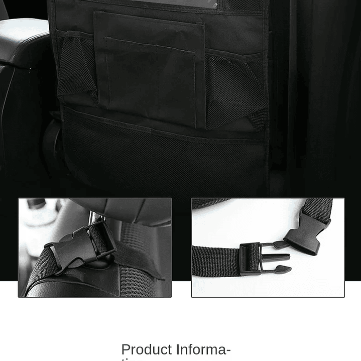Organizador de Asiento Trasero con Soporte para Tableta | Accesorio Plegable para Coche 19