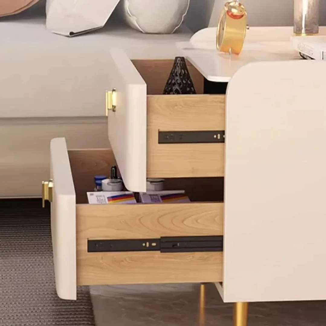 Mesita de Noche Minimalista YQXH | Mesa de Almacenamiento para Dormitorio Moderno 3