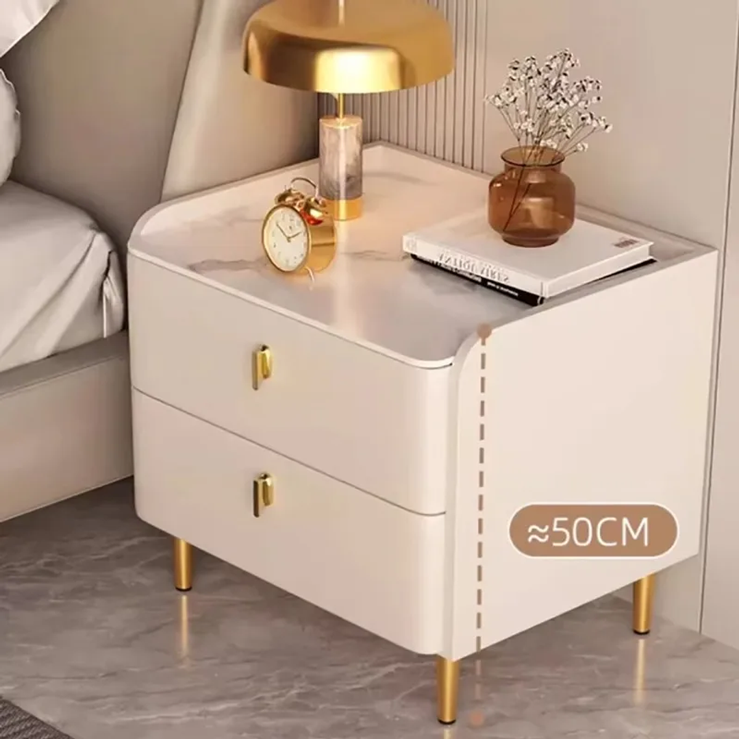 Mesita de Noche Minimalista YQXH | Mesa de Almacenamiento para Dormitorio Moderno 4