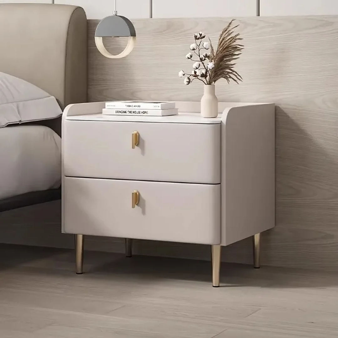 Mesita de Noche Minimalista YQXH | Mesa de Almacenamiento para Dormitorio Moderno 5