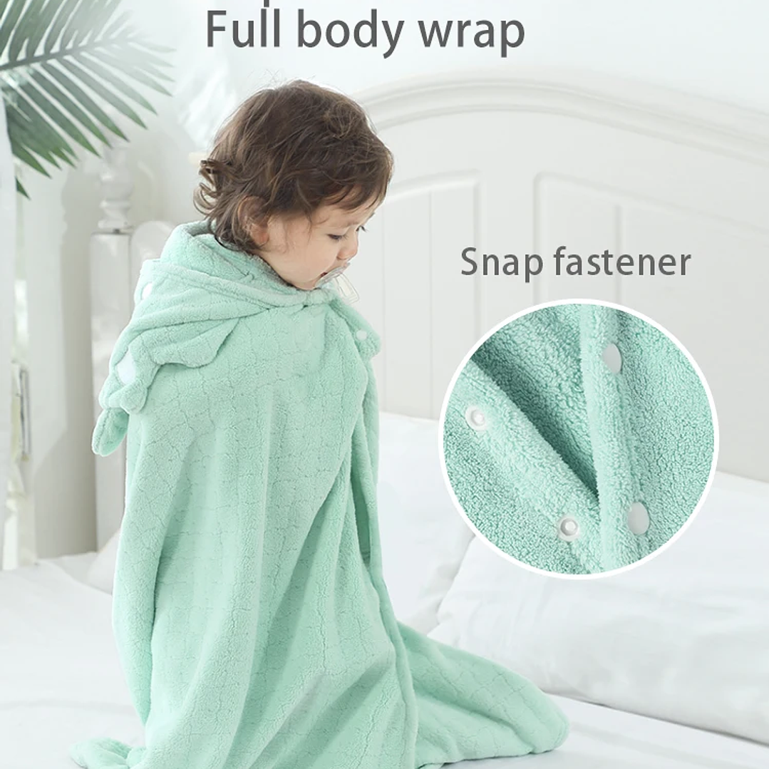 Toalla de Baño con Capucha Mambobaby | Manta Absorbente para Bebés 125×80 cm 4