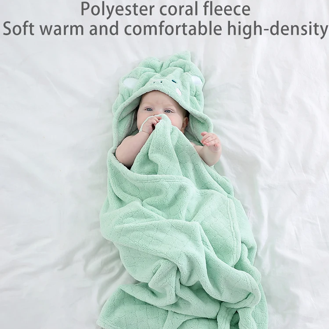 Toalla de Baño con Capucha Mambobaby | Manta Absorbente para Bebés 125×80 cm 5