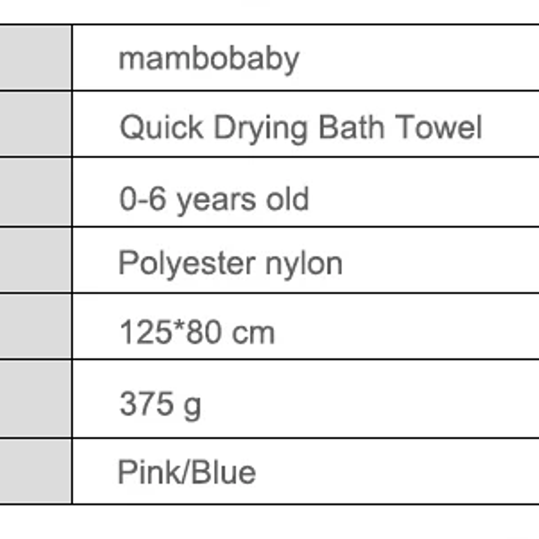 Toalla de Baño con Capucha Mambobaby | Manta Absorbente para Bebés 125×80 cm 25