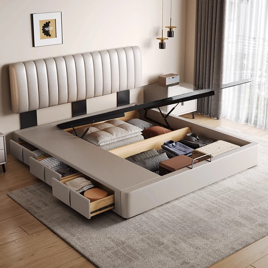 Cama Doble Tapizada MDNG 180x200 cm | Diseño Moderno con Cabecero Ajustable 1