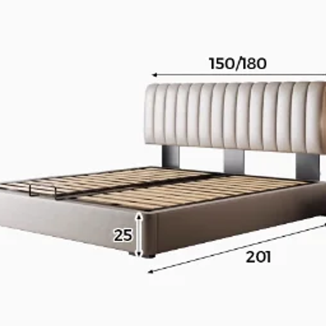 Cama Doble Tapizada MDNG 180x200 cm | Diseño Moderno con Cabecero Ajustable 8