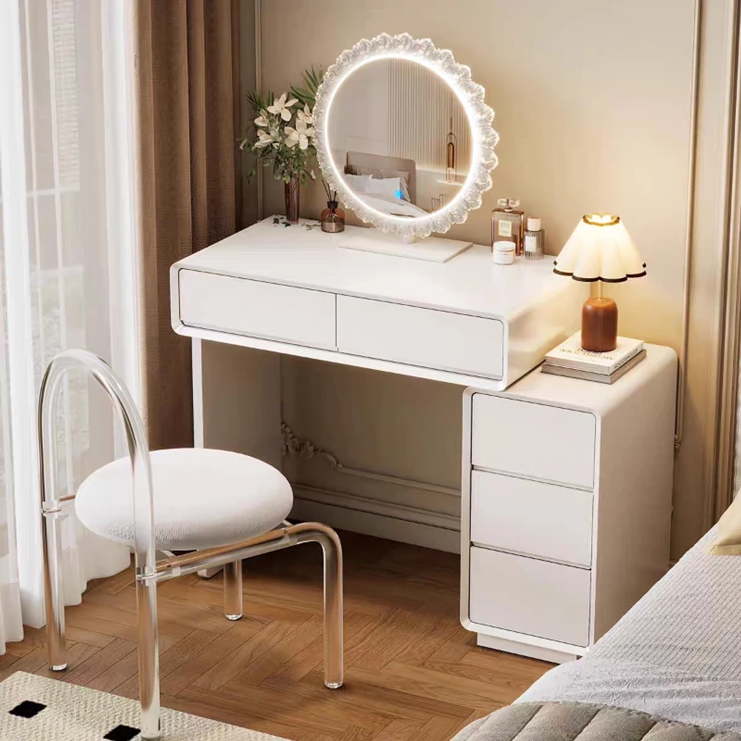 Tocador de Maquillaje UOSU con Espejo | Mueble Blanco de Dormitorio Moderno 4