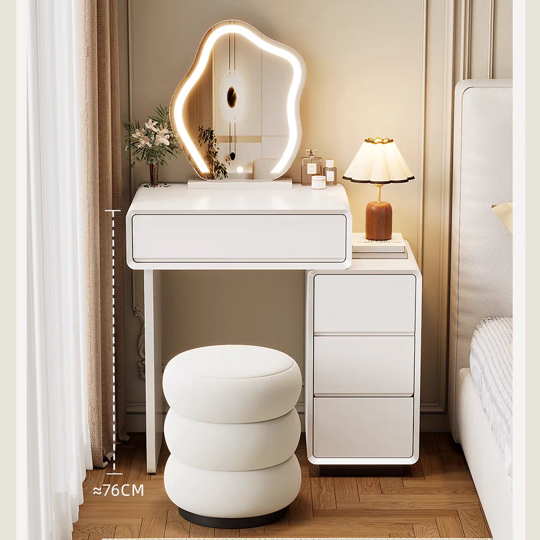 Tocador de Maquillaje UOSU con Espejo | Mueble Blanco de Dormitorio Moderno 12