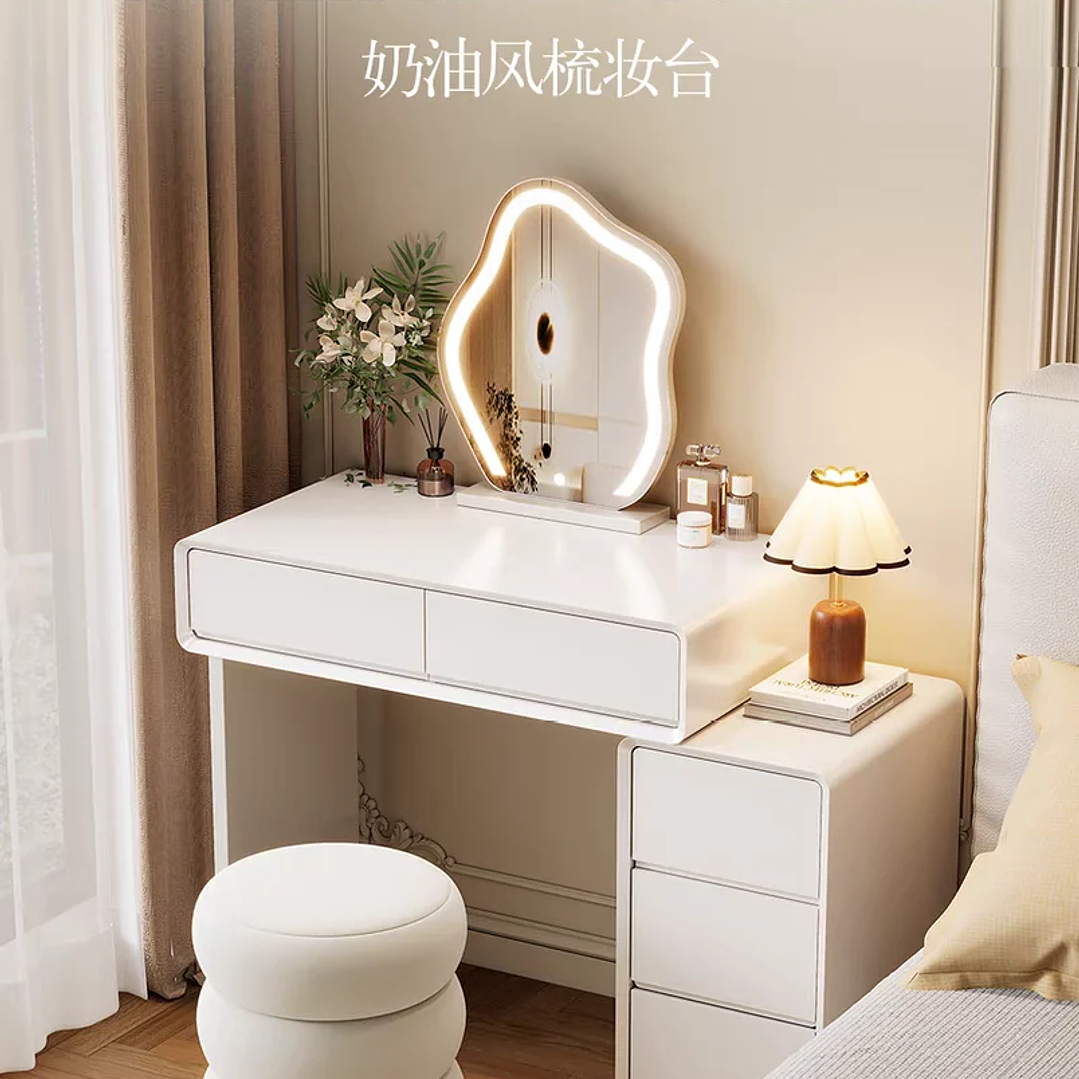 Tocador de Maquillaje UOSU con Espejo | Mueble Blanco de Dormitorio Moderno 18