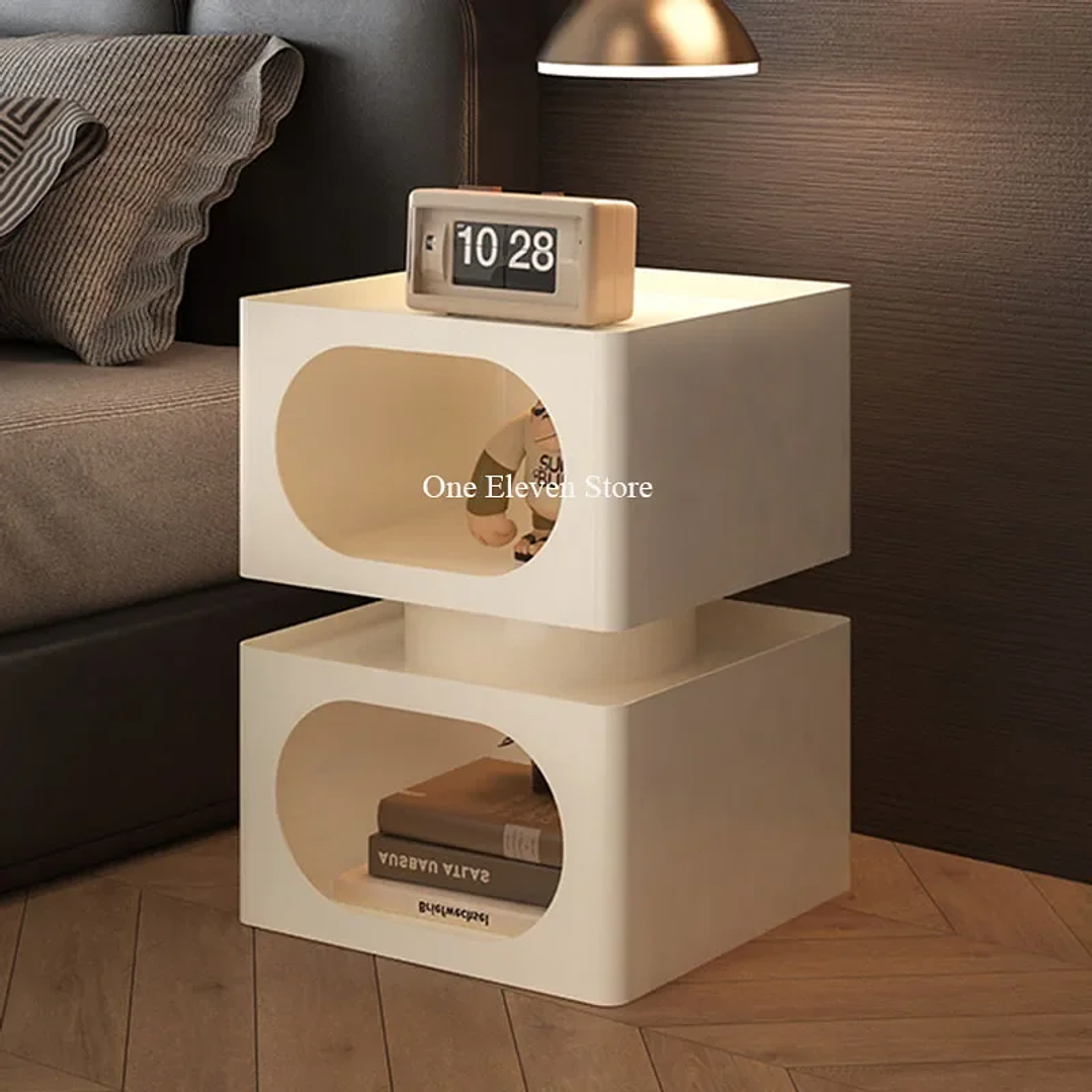 Mesita de Noche Estrecha Moderna | Dos Cajones, Estilo Nórdico 50 cm 2