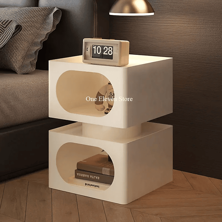 Mesita de Noche Estrecha Moderna | Dos Cajones, Estilo Nórdico 50 cm 2