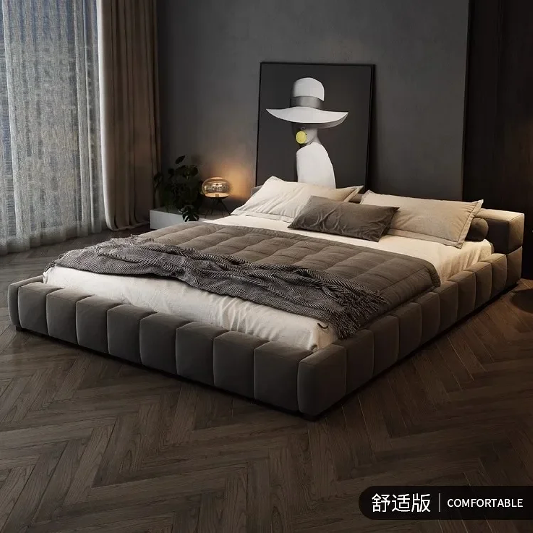 Cama de Matrimonio Moderna OVOZI | Diseño Estético 180x200 cm con Somier y Respaldo 7