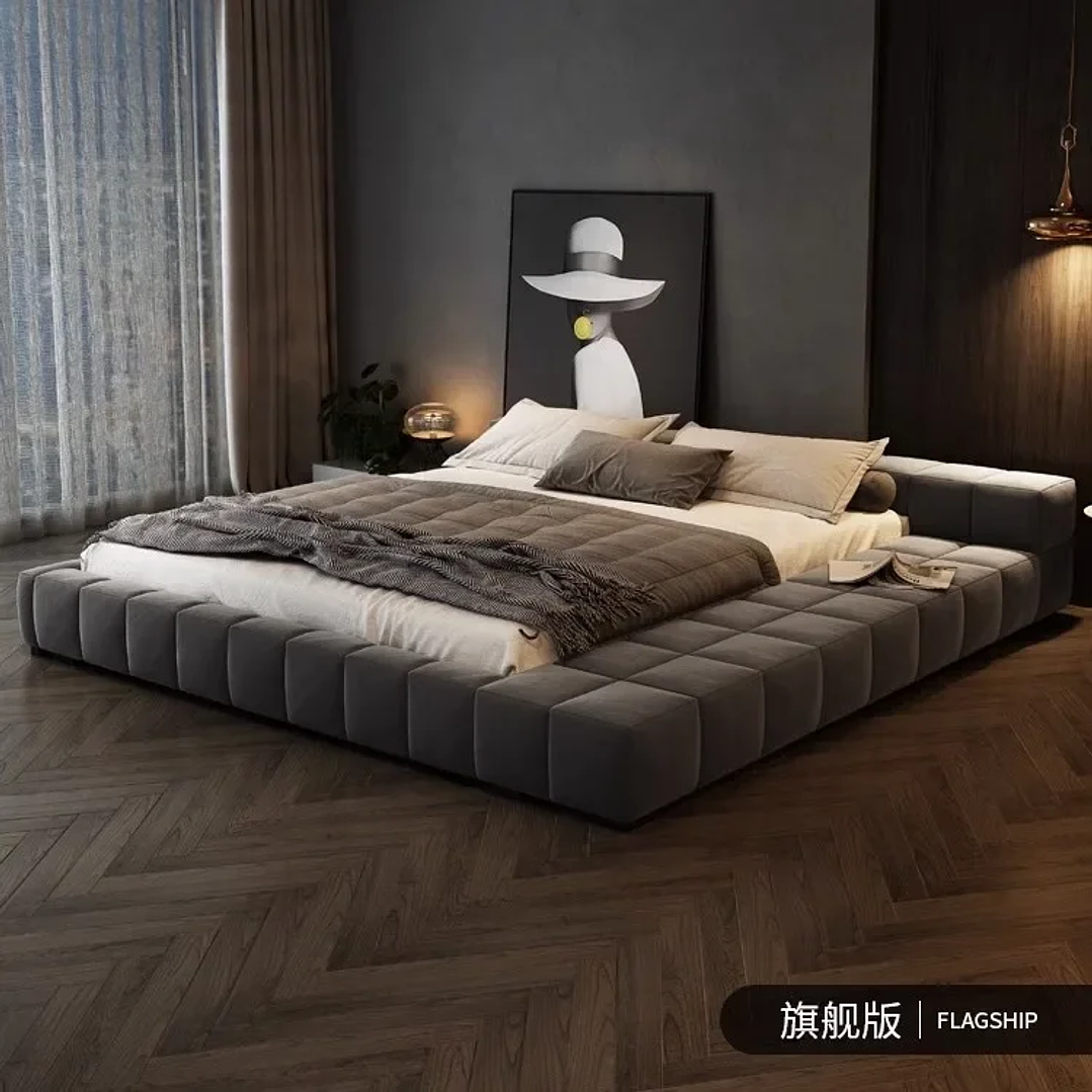 Cama de Matrimonio Moderna OVOZI | Diseño Estético 180x200 cm con Somier y Respaldo 8