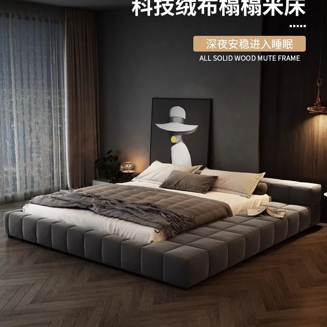 Cama de Matrimonio Moderna OVOZI | Diseño Estético 180x200 cm con Somier y Respaldo 9