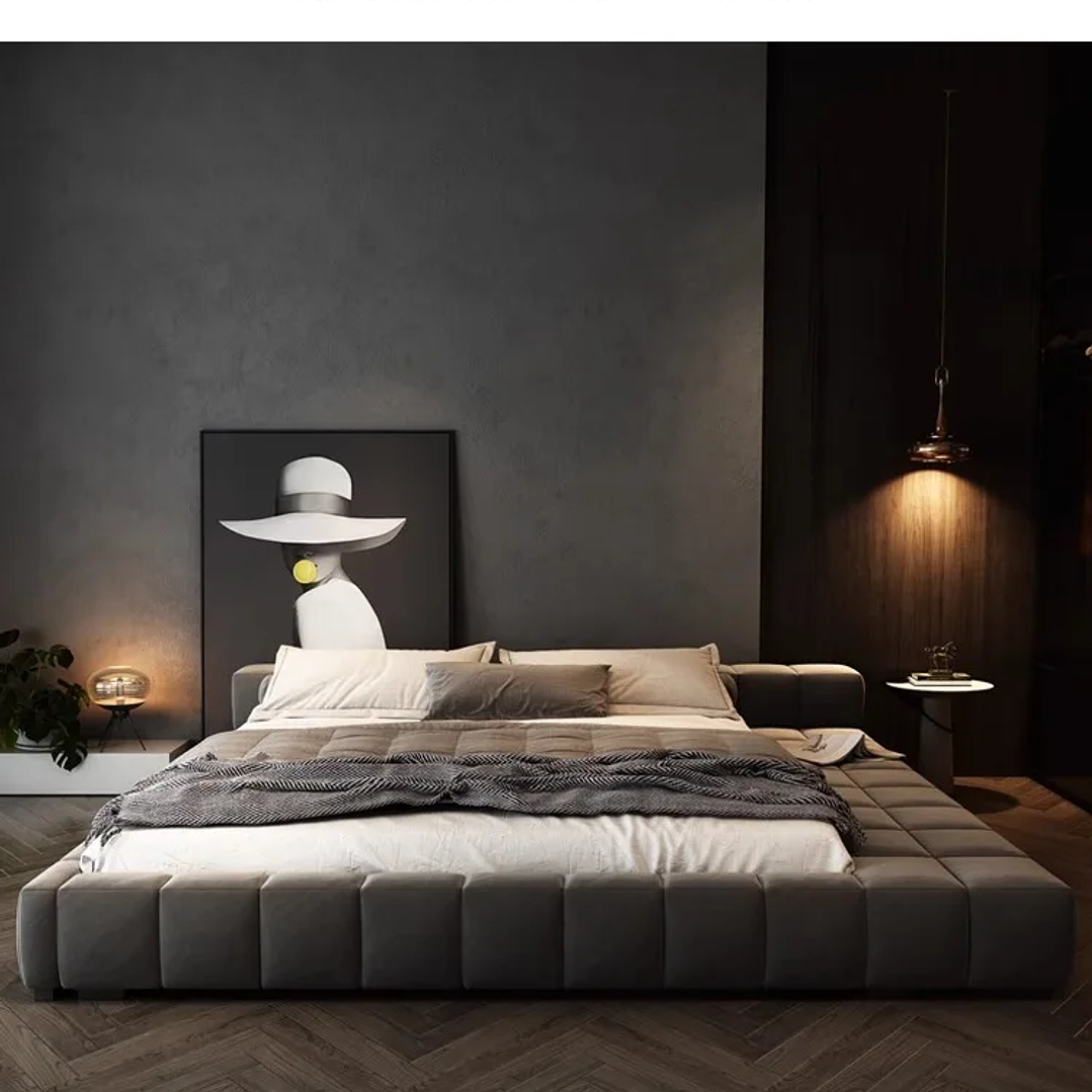 Cama de Matrimonio Moderna OVOZI | Diseño Estético 180x200 cm con Somier y Respaldo 11