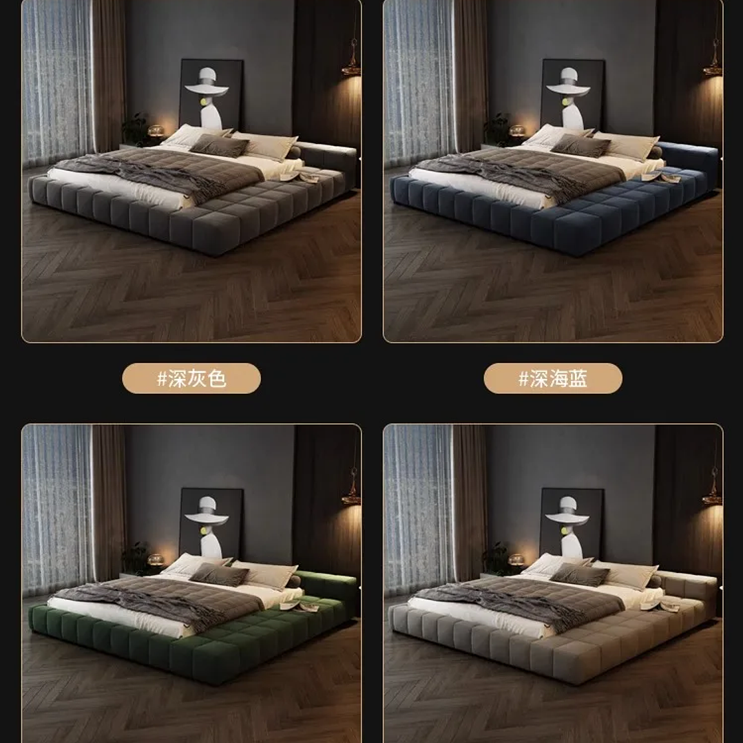 Cama de Matrimonio Moderna OVOZI | Diseño Estético 180x200 cm con Somier y Respaldo 12