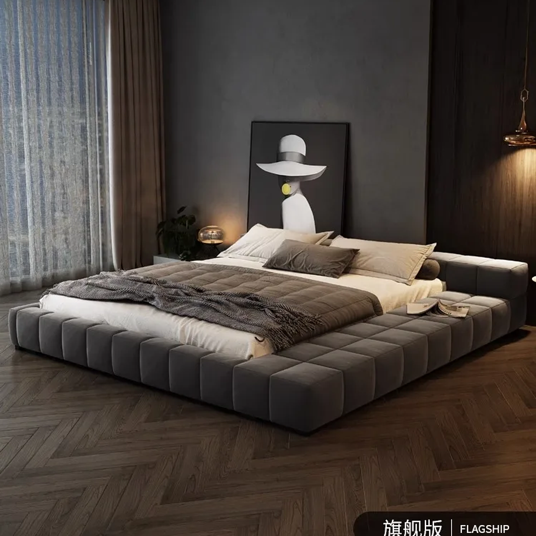 Cama de Matrimonio Moderna OVOZI | Diseño Estético 180x200 cm con Somier y Respaldo 13