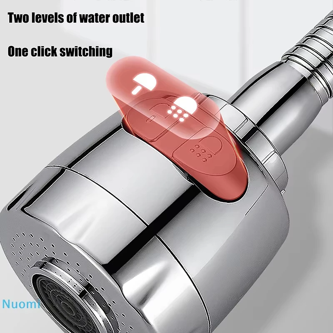 Grifo de Cocina con Ducha Giratoria | Aireador de Agua Fuerte y Ahorro 360° 10