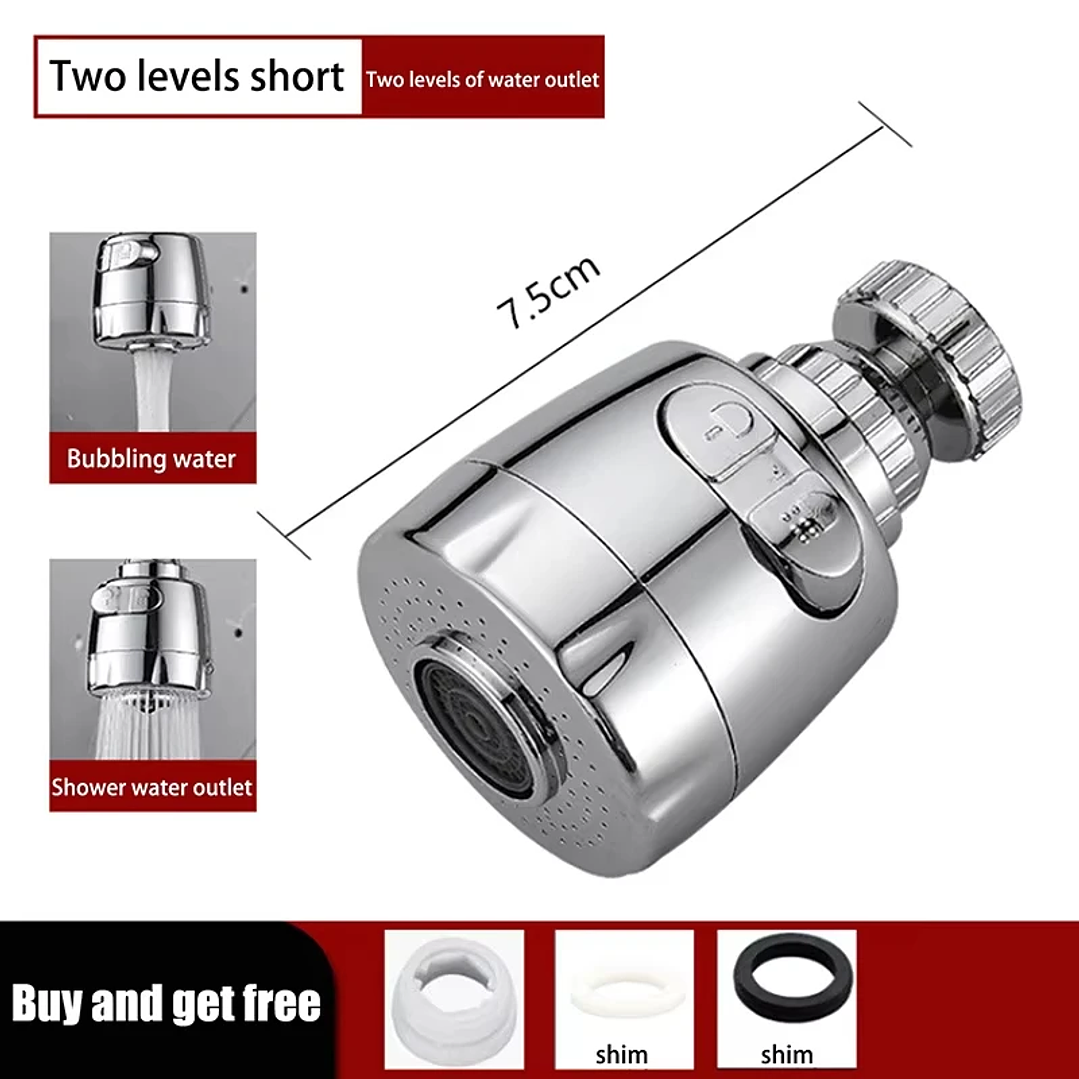 Grifo de Cocina con Ducha Giratoria | Aireador de Agua Fuerte y Ahorro 360° 12