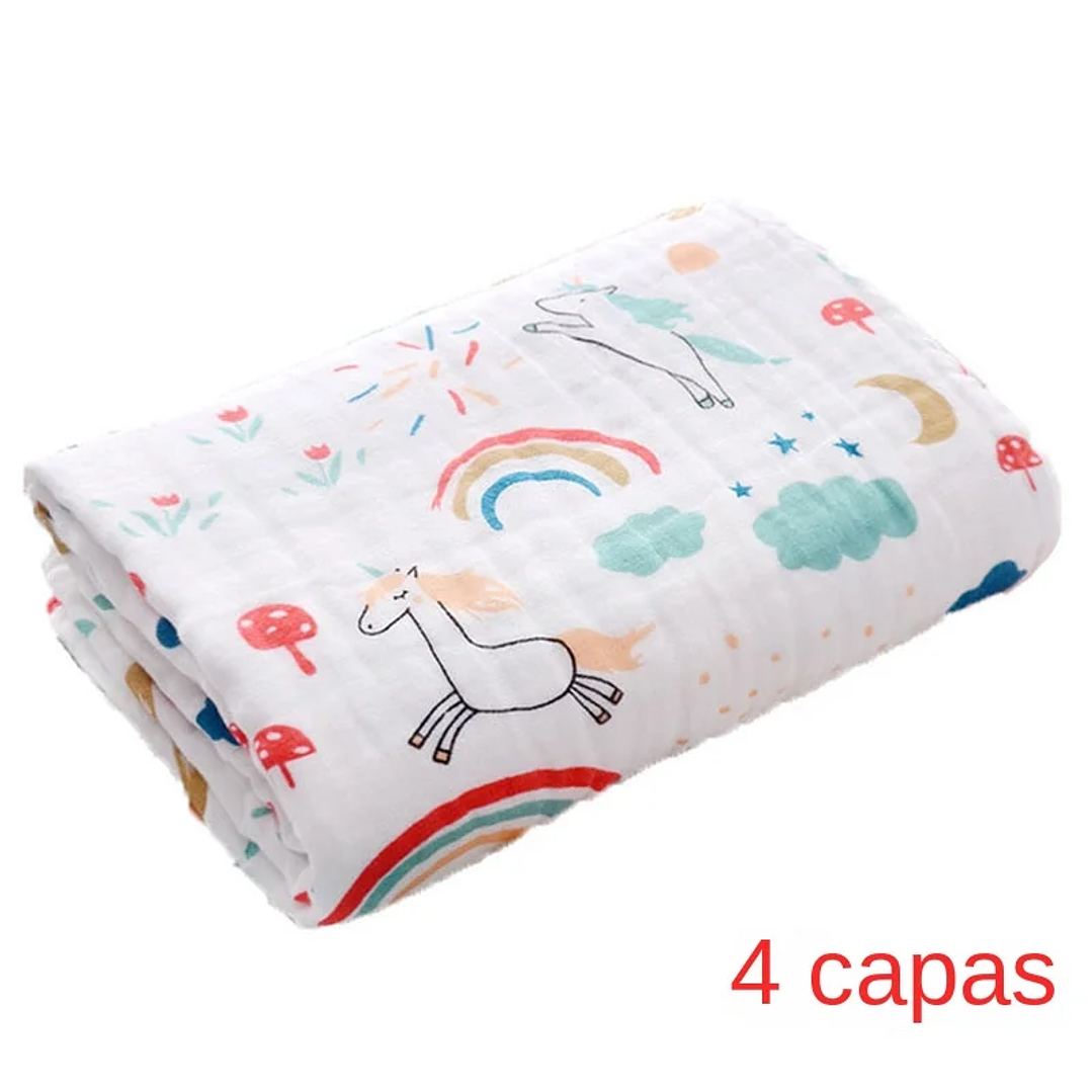 Toalla de Baño para Bebé 100% Algodón | Manta Suave 4 Capas 70×90 cm 6