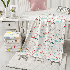 Toalla de Baño para Bebé 100% Algodón | Manta Suave 4 Capas 70×90 cm