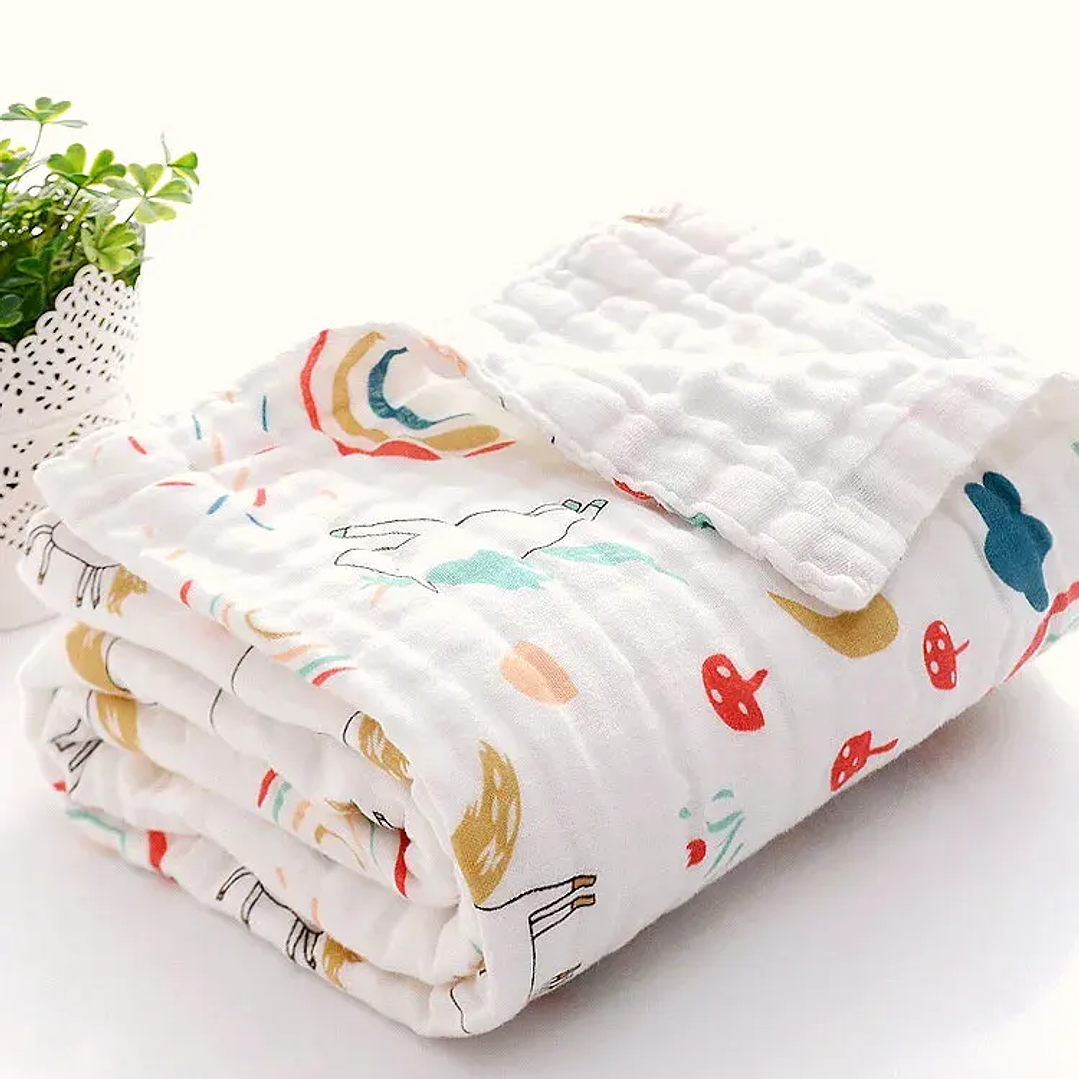 Toalla de Baño para Bebé 100% Algodón | Manta Suave 4 Capas 70×90 cm 12