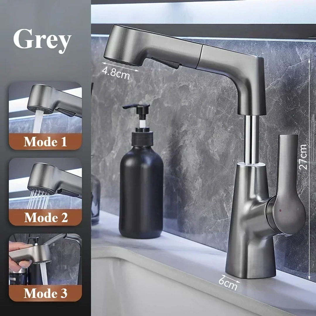 Grifo Extraíble en Cascada con Pantalla Digital | Para Cocina y Baño sin Batería 12