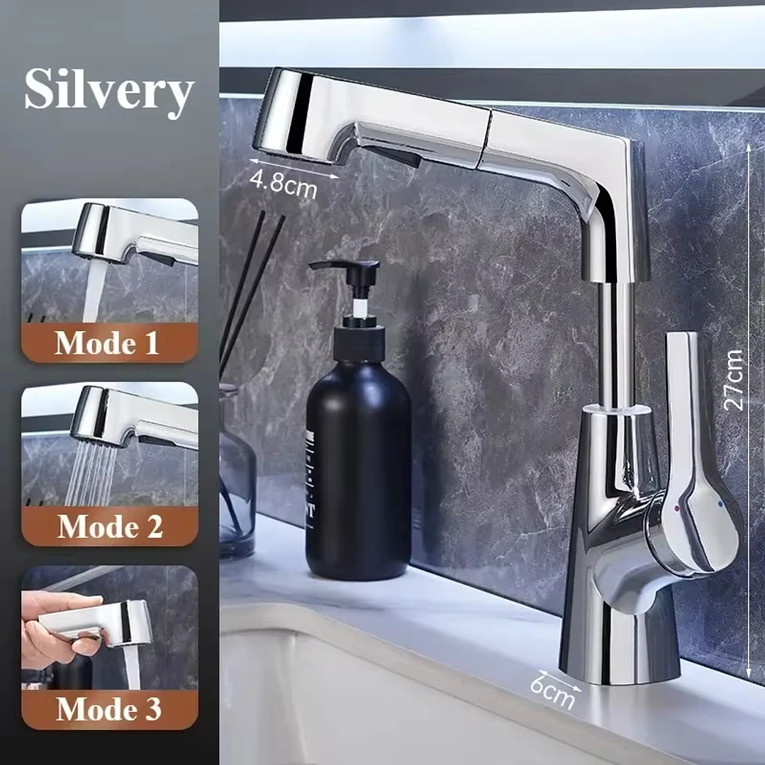 Grifo Extraíble en Cascada con Pantalla Digital | Para Cocina y Baño sin Batería 23
