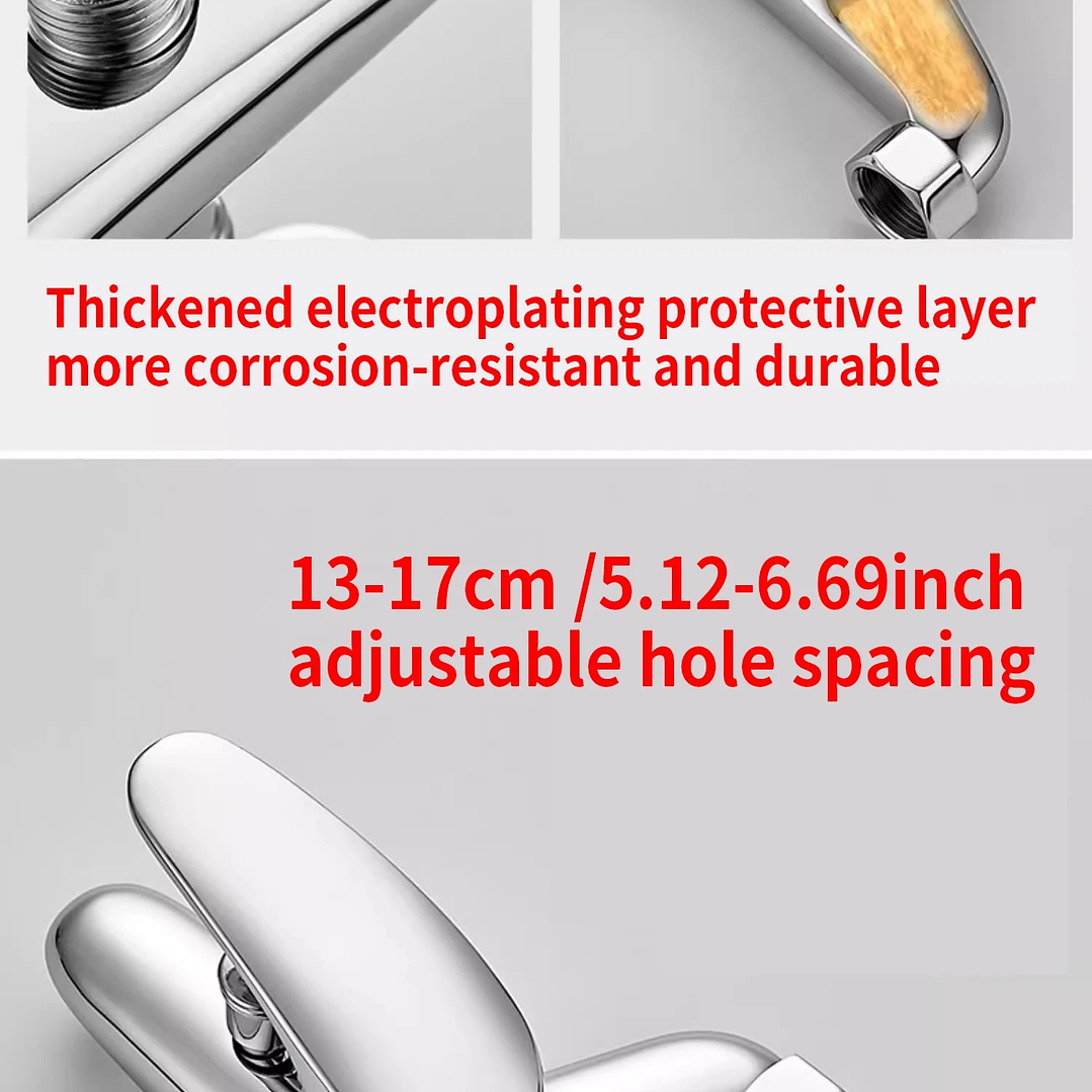 Grifo Mezclador de Bañera en Cobre | Agua Fría y Caliente con Control Dual 13