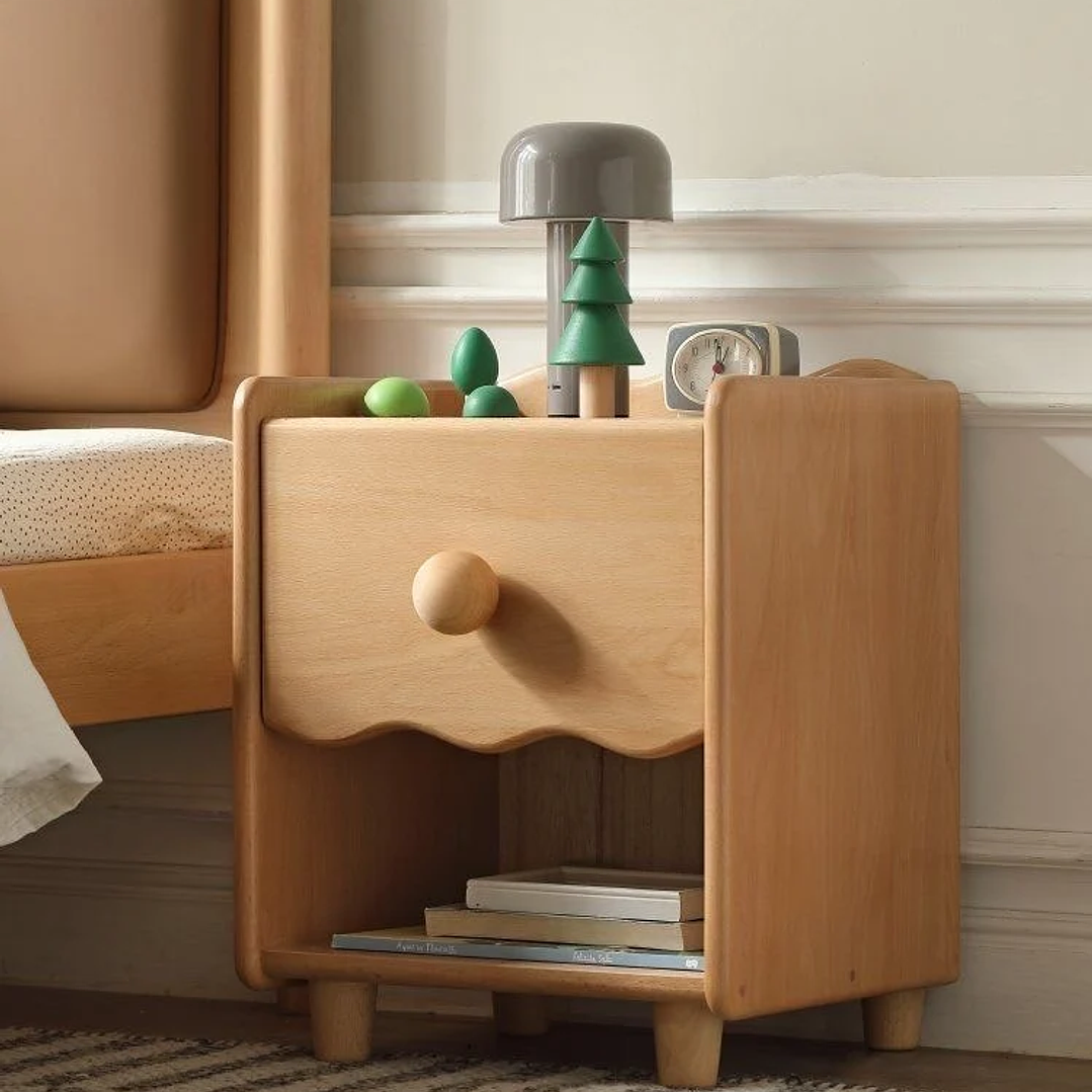 Mesita de Noche Infantil Moderna | Diseño Minimalista con Almacenamiento 10