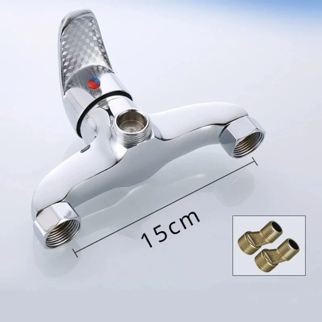 Grifo de Cocina de Pared con Mezclador | Agua Fría y Caliente en Latón Giratorio 6